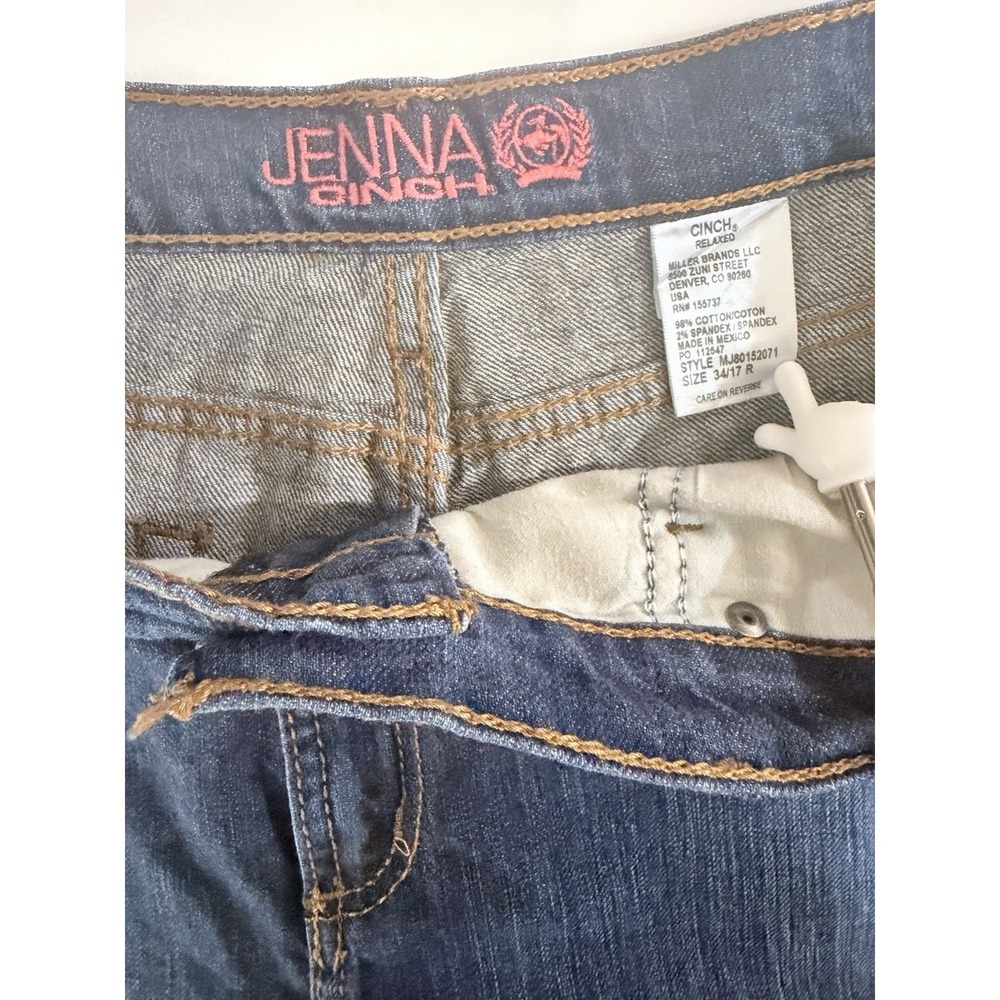 Cinch‎ Jenna Denim Jeans Womens Size 34/17R Blue Bootcut Western Rodeo - Picture 2 of 12